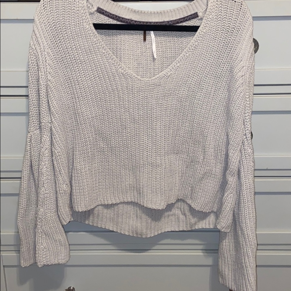 Free People Light Grey/Blue Sweater